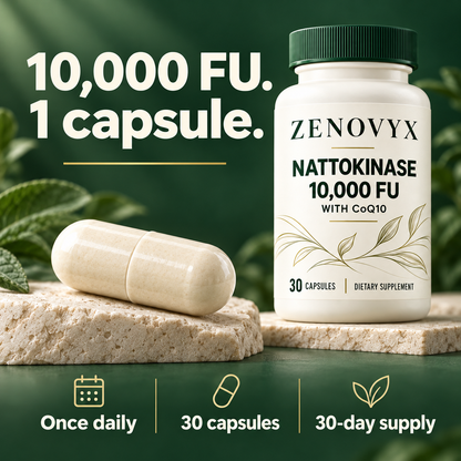 Zenovyx Nattokinase 10,000 FU | Heart & Circulation Support