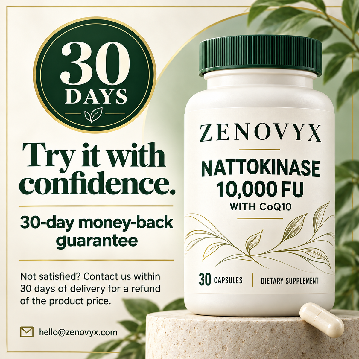 Zenovyx Nattokinase 10,000 FU | Heart & Circulation Support