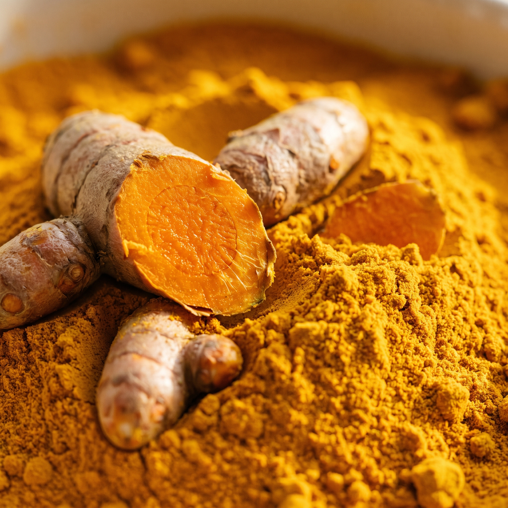 Turmeric root and powder