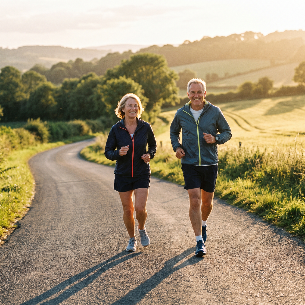 Couple jogging together